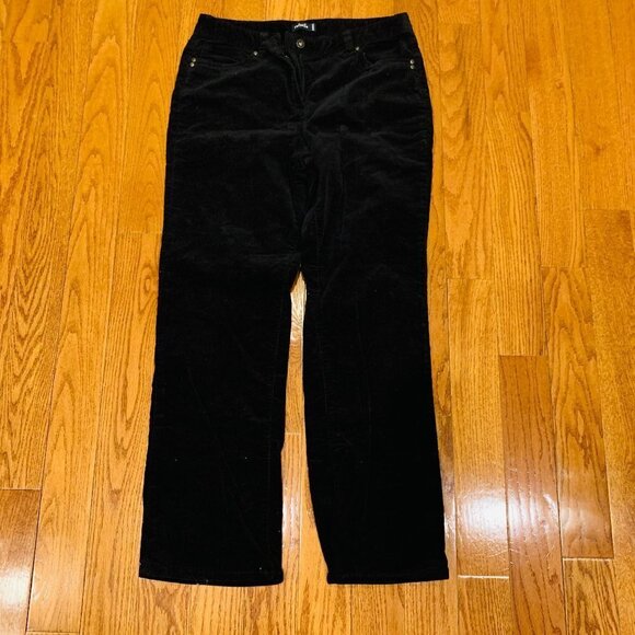 Rafaella Pants - Rafaella Size 12 Black Corduroy Pants Bootcut Women’s Stretch